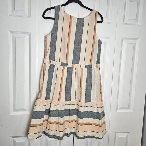 Mata Traders Mondrian Dress Pastel Stripes Tie Waist Large - Picture 2 of 7